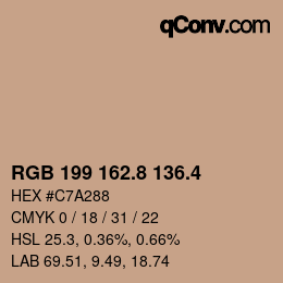 カラーコード: RGB 199 162.8 136.4 | qconv.com