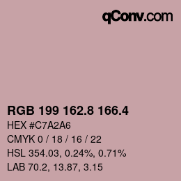 カラーコード: RGB 199 162.8 166.4 | qconv.com