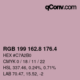 カラーコード: RGB 199 162.8 176.4 | qconv.com