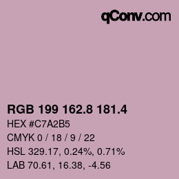カラーコード: RGB 199 162.8 181.4 | qconv.com