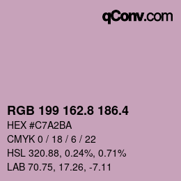 カラーコード: RGB 199 162.8 186.4 | qconv.com