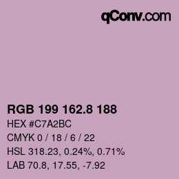 カラーコード: RGB 199 162.8 188 | qconv.com