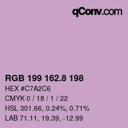 Color code: RGB 199 162.8 198 | qconv.com