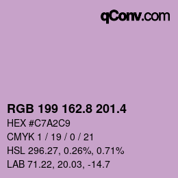 カラーコード: RGB 199 162.8 201.4 | qconv.com