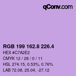 カラーコード: RGB 199 162.8 226.4 | qconv.com