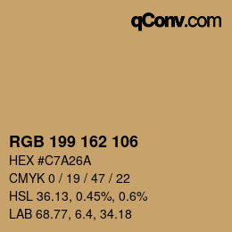 Color code: RGB 199 162 106 | qconv.com