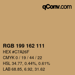 Color code: RGB 199 162 111 | qconv.com
