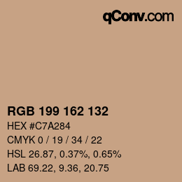Color code: RGB 199 162 132 | qconv.com