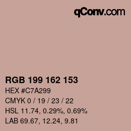 Color code: RGB 199 162 153 | qconv.com