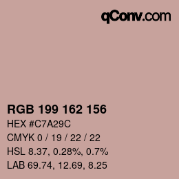 Color code: RGB 199 162 156 | qconv.com