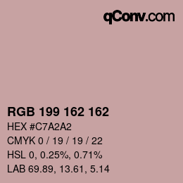 カラーコード: RGB 199 162 162 | qconv.com