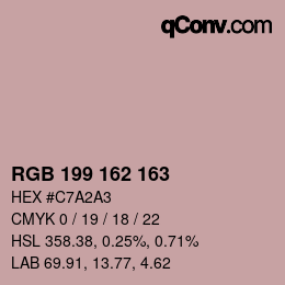 カラーコード: RGB 199 162 163 | qconv.com