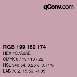 Color code: RGB 199 162 174 | qconv.com