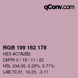 カラーコード: RGB 199 162 178 | qconv.com