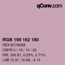 カラーコード: RGB 199 162 180 | qconv.com