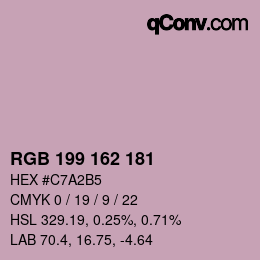 Color code: RGB 199 162 181 | qconv.com