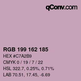 Color code: RGB 199 162 185 | qconv.com