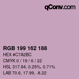 Color code: RGB 199 162 188 | qconv.com