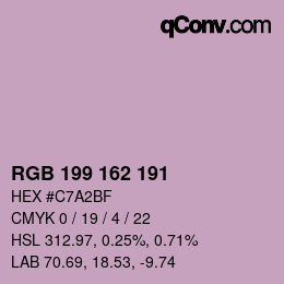 カラーコード: RGB 199 162 191 | qconv.com