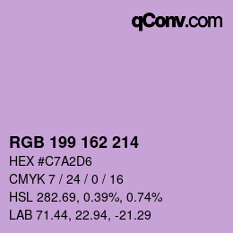 Color code: RGB 199 162 214 | qconv.com