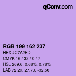 Color code: RGB 199 162 237 | qconv.com