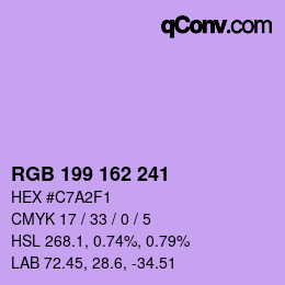 Color code: RGB 199 162 241 | qconv.com