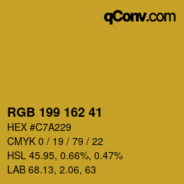 Color code: RGB 199 162 41 | qconv.com