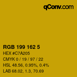 Color code: RGB 199 162 5 | qconv.com