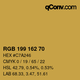 Color code: RGB 199 162 70 | qconv.com