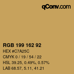 カラーコード: RGB 199 162 92 | qconv.com