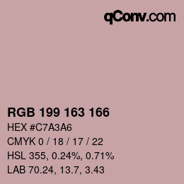 Color code: RGB 199 163 166 | qconv.com