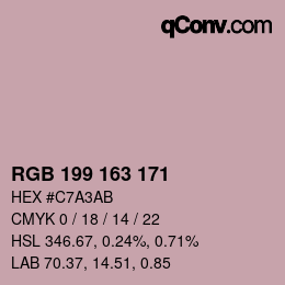 Color code: RGB 199 163 171 | qconv.com