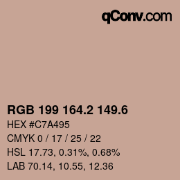 カラーコード: RGB 199 164.2 149.6 | qconv.com