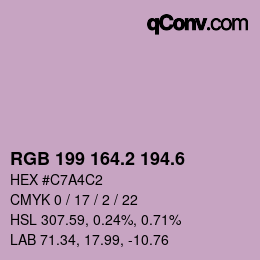 カラーコード: RGB 199 164.2 194.6 | qconv.com