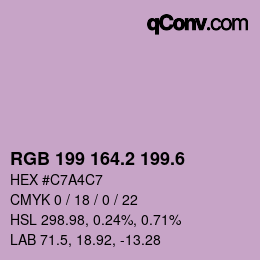 カラーコード: RGB 199 164.2 199.6 | qconv.com