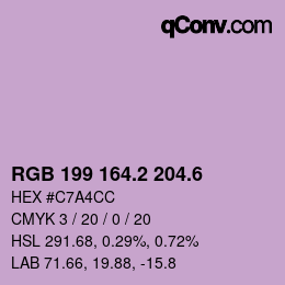 カラーコード: RGB 199 164.2 204.6 | qconv.com