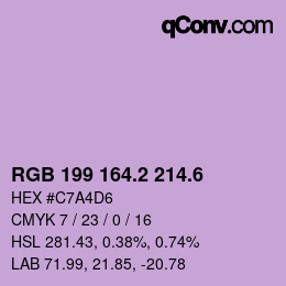 カラーコード: RGB 199 164.2 214.6 | qconv.com