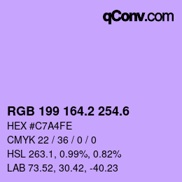 カラーコード: RGB 199 164.2 254.6 | qconv.com