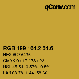 カラーコード: RGB 199 164.2 54.6 | qconv.com