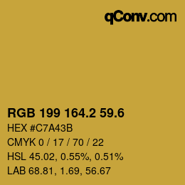 カラーコード: RGB 199 164.2 59.6 | qconv.com