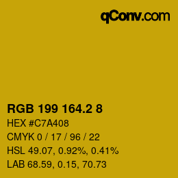 カラーコード: RGB 199 164.2 8 | qconv.com