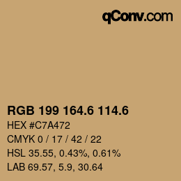 カラーコード: RGB 199 164.6 114.6 | qconv.com