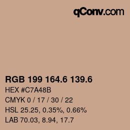 カラーコード: RGB 199 164.6 139.6 | qconv.com