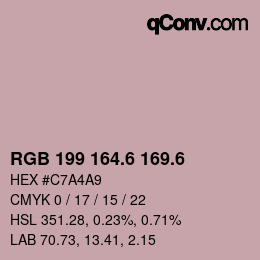 カラーコード: RGB 199 164.6 169.6 | qconv.com