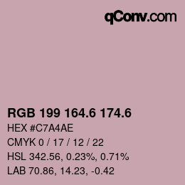 カラーコード: RGB 199 164.6 174.6 | qconv.com