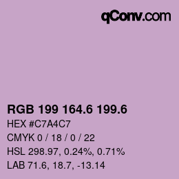 カラーコード: RGB 199 164.6 199.6 | qconv.com