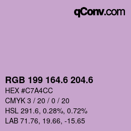 カラーコード: RGB 199 164.6 204.6 | qconv.com