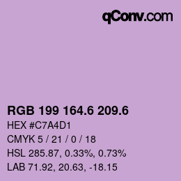 カラーコード: RGB 199 164.6 209.6 | qconv.com