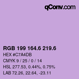 カラーコード: RGB 199 164.6 219.6 | qconv.com