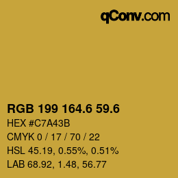 カラーコード: RGB 199 164.6 59.6 | qconv.com